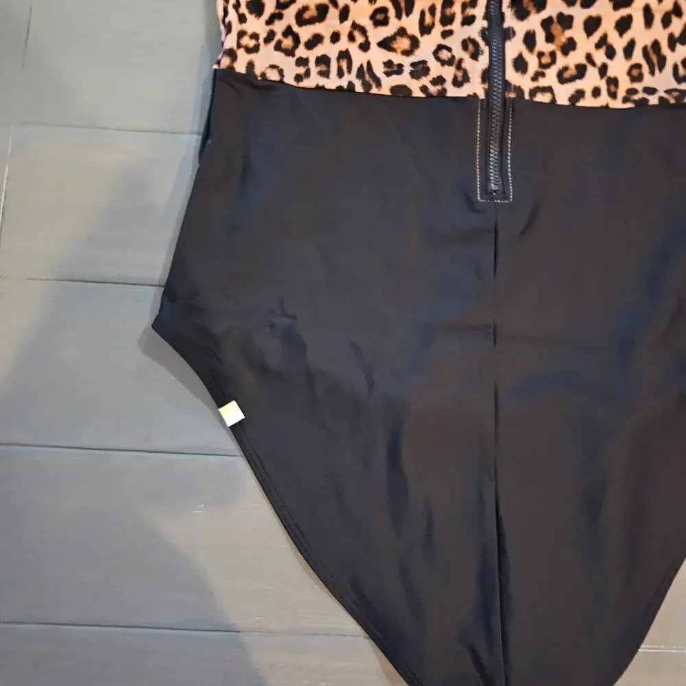 Summersalt Women’s The Surf Leo Leopard Print One-piece Swimsuit Size 4